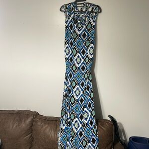 EUC tile maxi dress